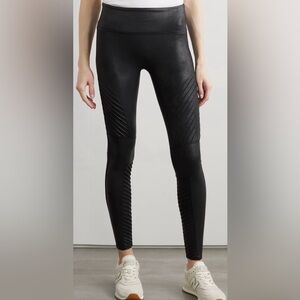 SPANX Moto faux stretch-leather leggings high waisted size medium